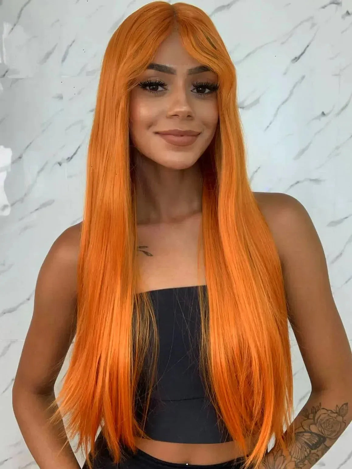 Lace Front Gipsy Ruiva Laranja com Franja