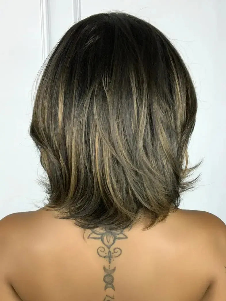 Lace Front Tania Castanha com Luzes Curta