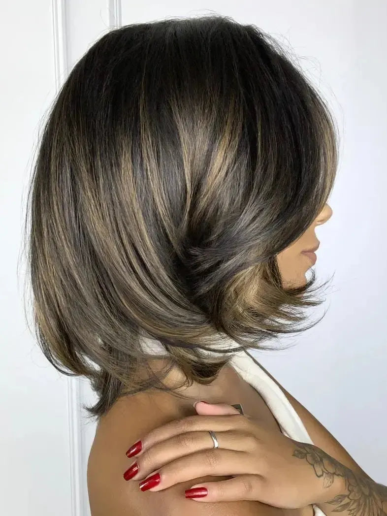 Lace Front Tania Castanha com Luzes Curta