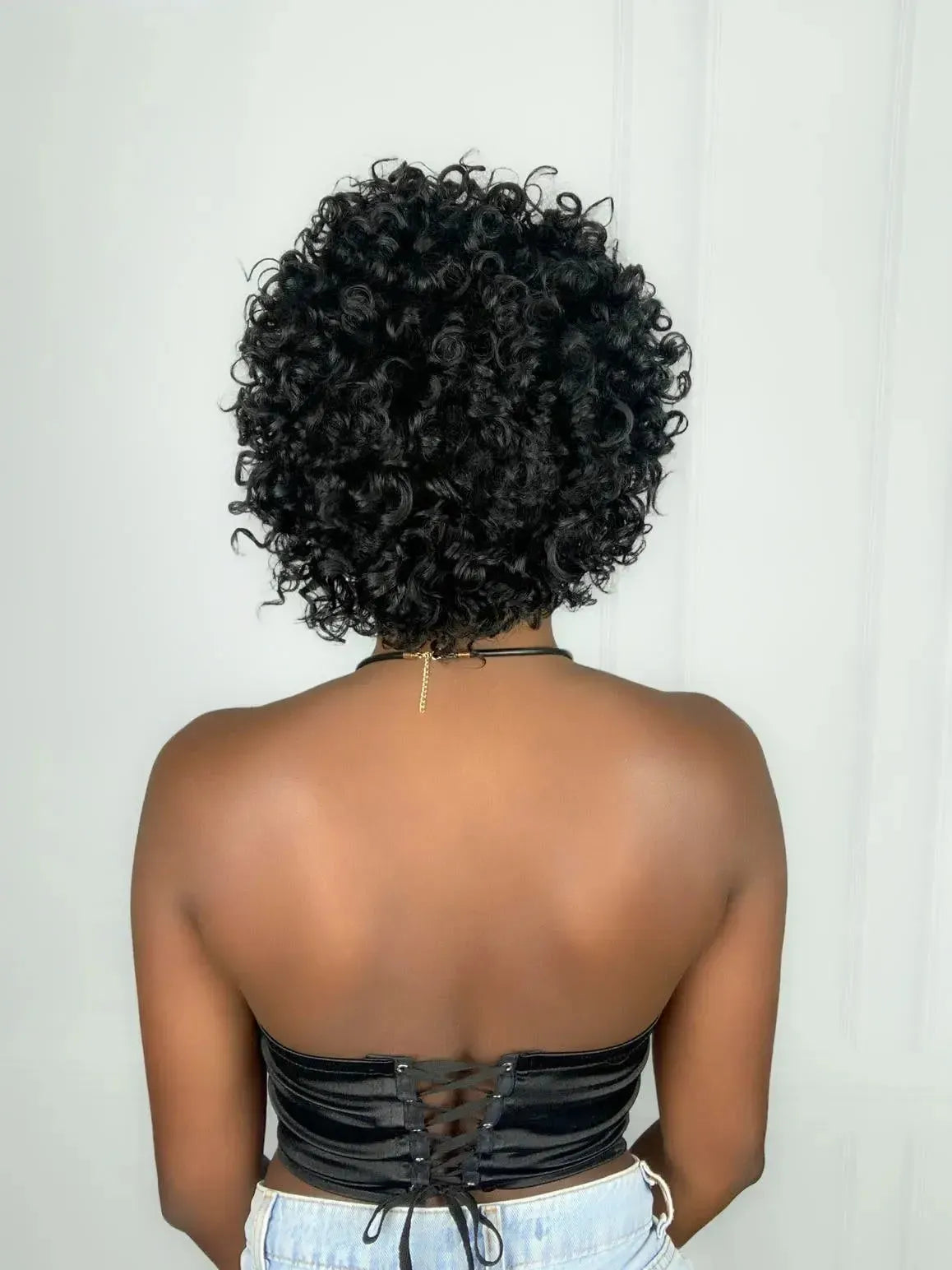 Peruca Humana Cacheada Fara Wig 1B