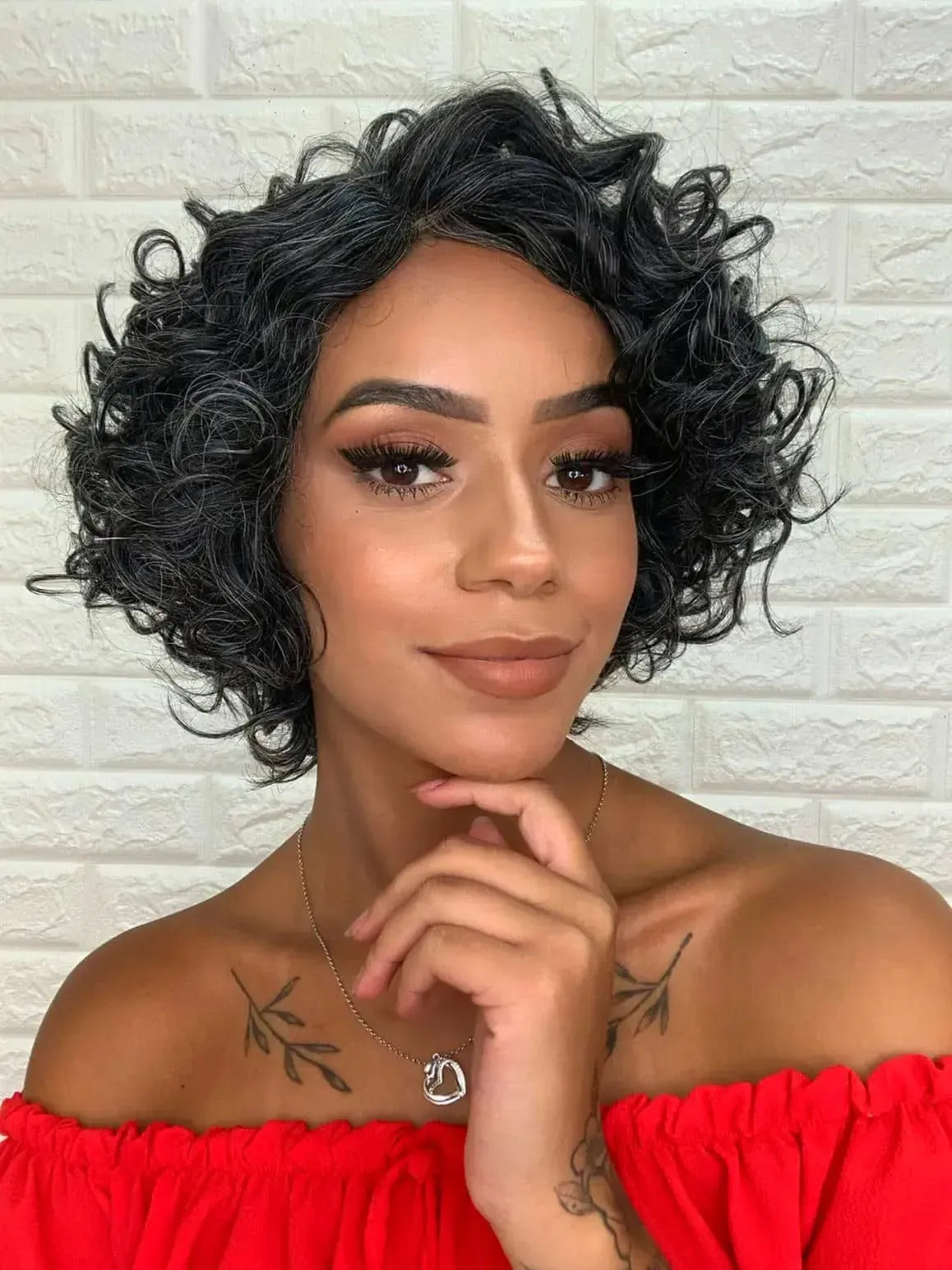 Peruca Lace Part Cabelo Humano Grisalha Cacheada Michelle