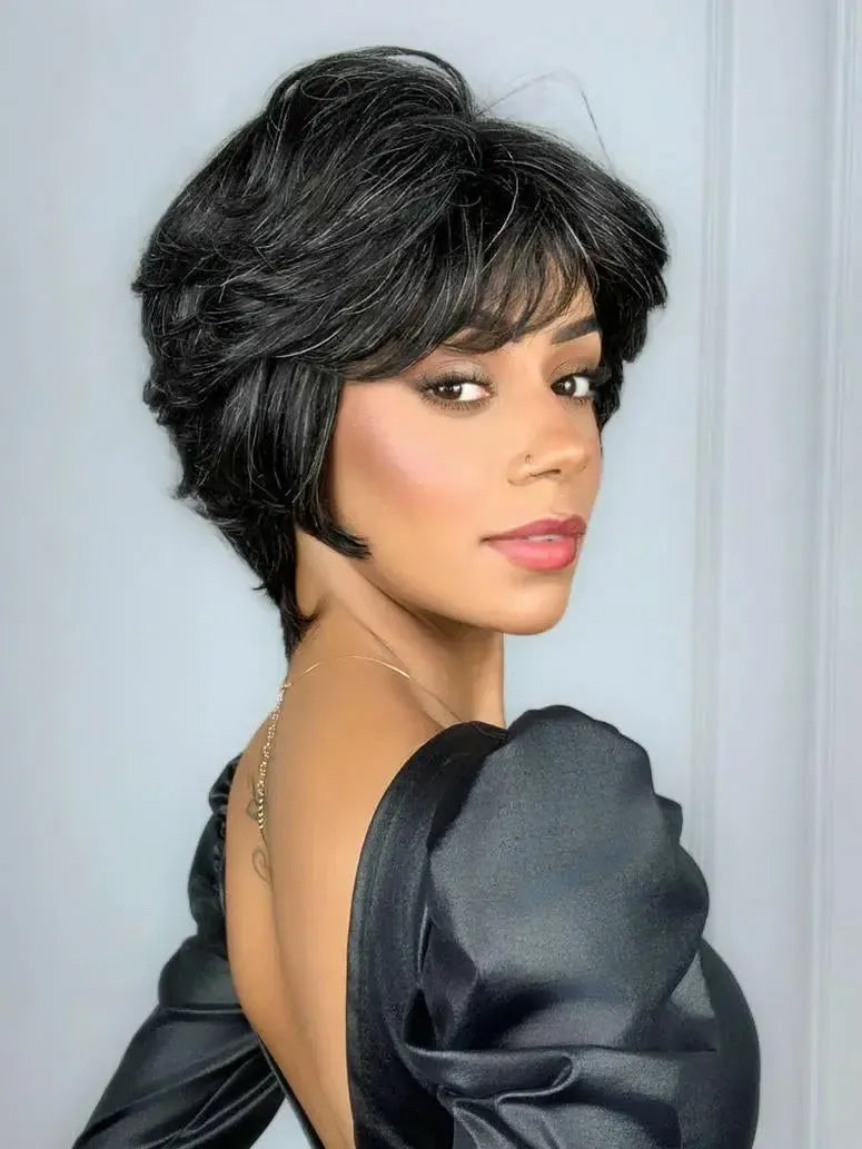 Peruca Wig Humana Iris Grisalha