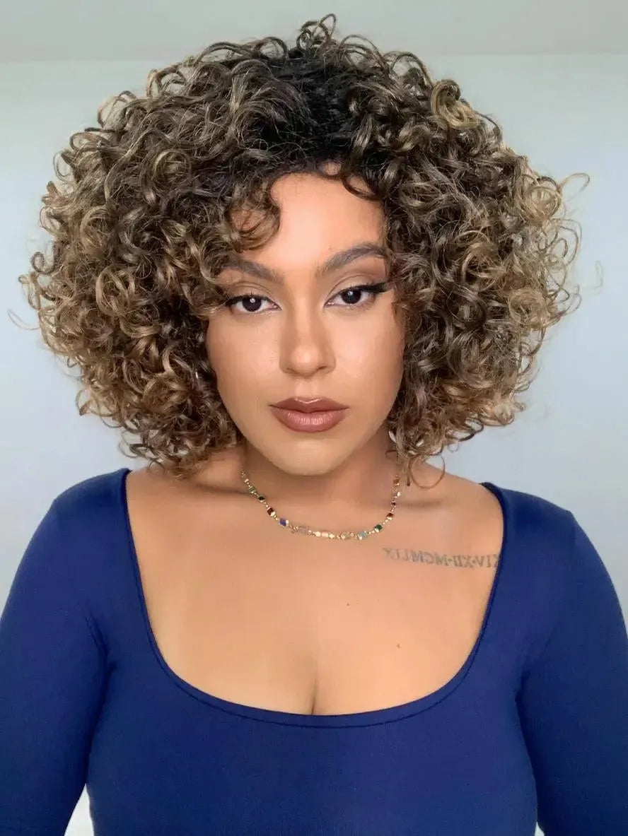 Wig Mila Castanho Loira 8/30 Cacheada