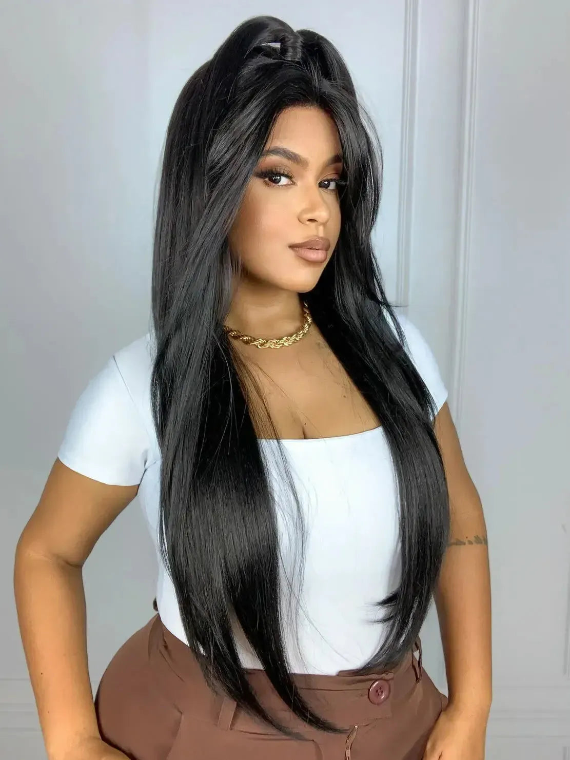 Lace Front Freda Castanho Escuro
