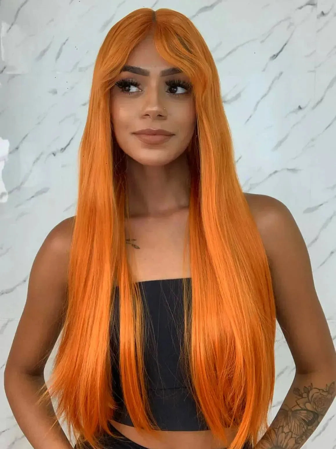 Lace Front Gipsy Ruiva Laranja com Franja