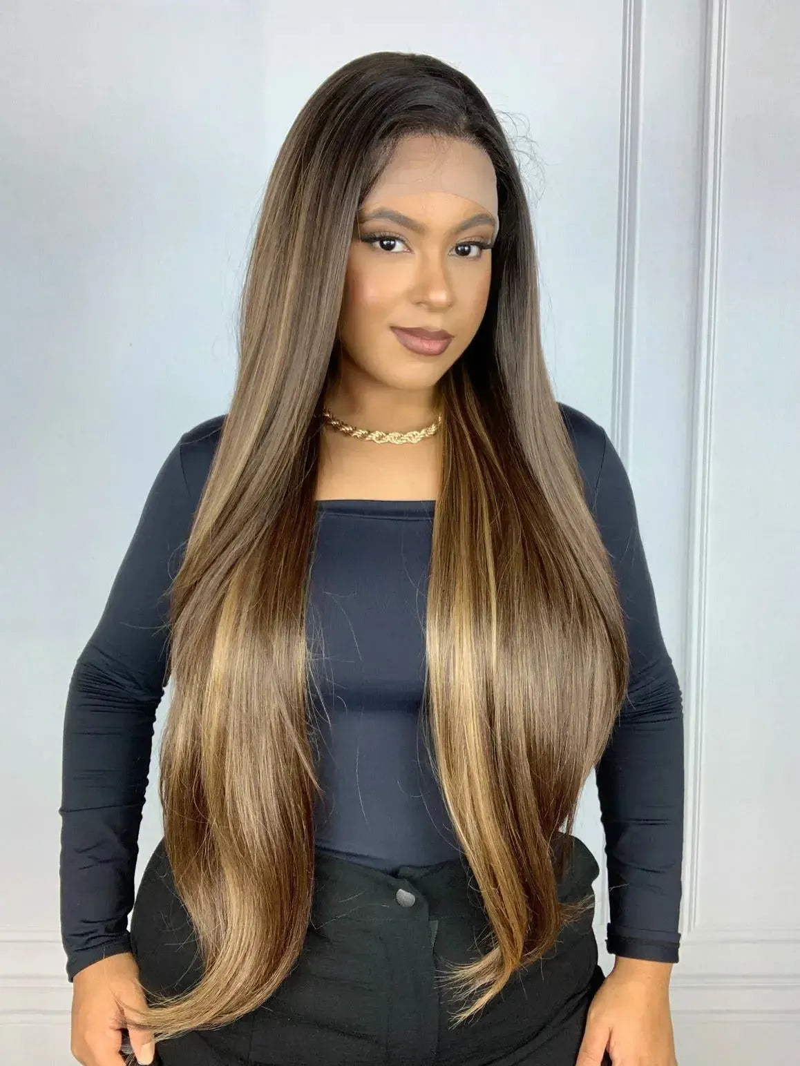 Lace Front HD Beyonce Castanho Luzes - Repartição Livre 13x4
