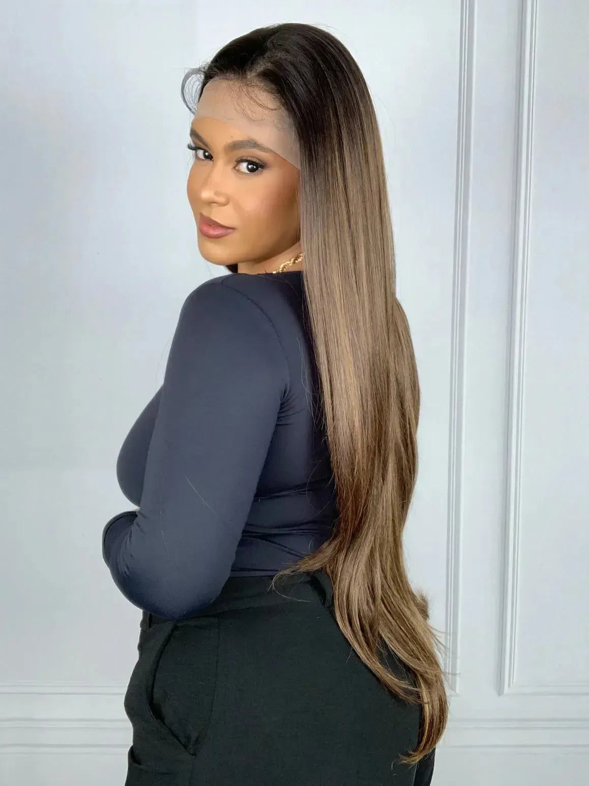 Lace Front HD Beyonce Castanho Luzes - Repartição Livre 13x4