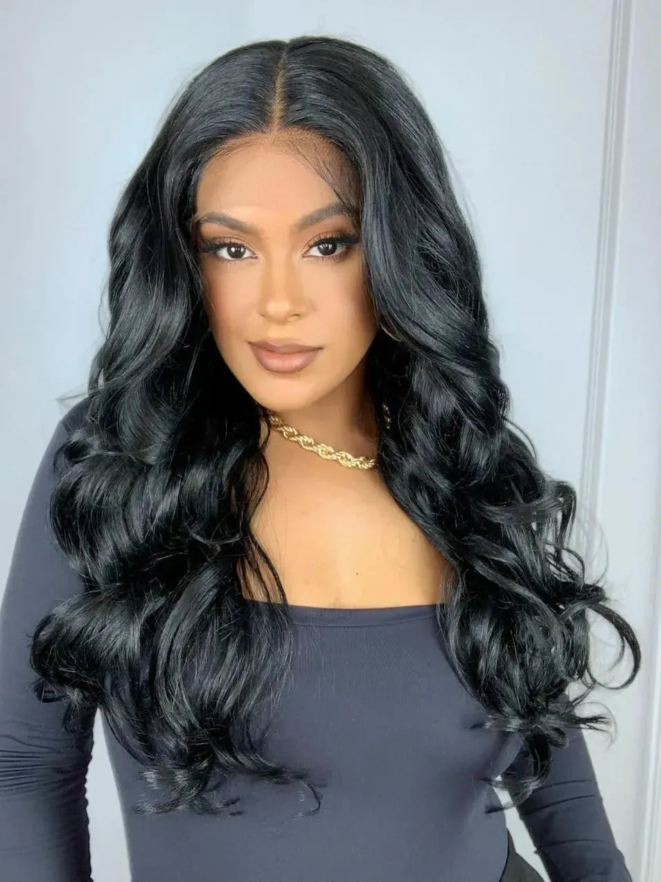 Lace Front HD Estrella Preta Ondulada - Repartição Livre 13x7