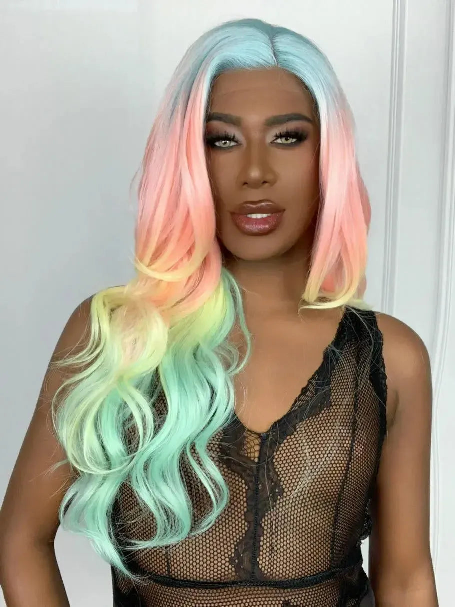 Lace Front HD Wilma Arco Iris Ondulada - Repartição Livre 13x4