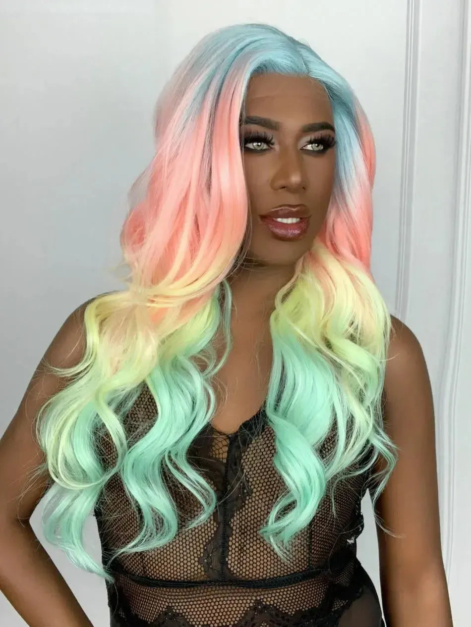 Lace Front HD Wilma Arco Iris Ondulada - Repartição Livre 13x4