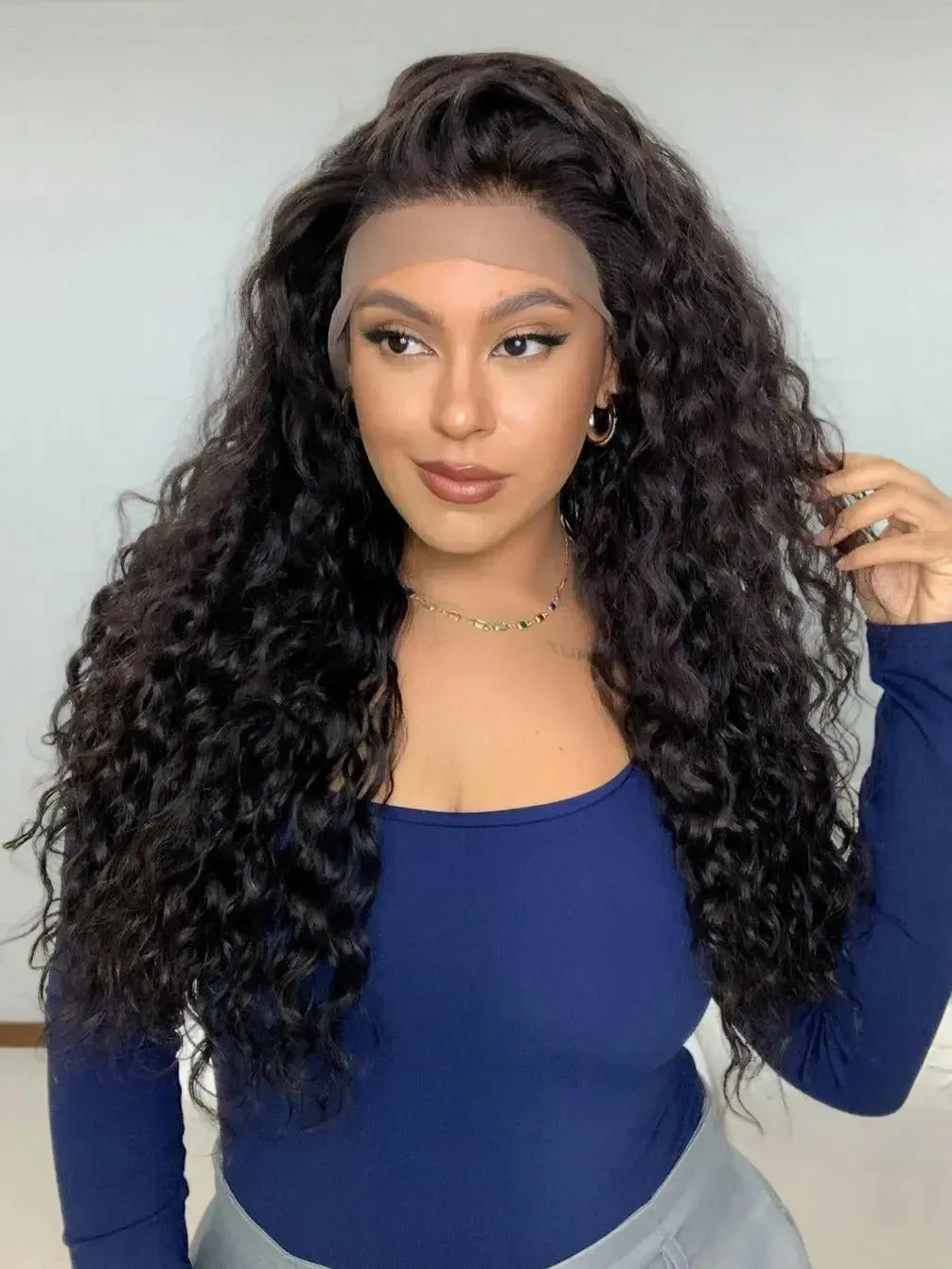 Lace Front Humana Cacheada Repartição Livre 13x4 Cristina
