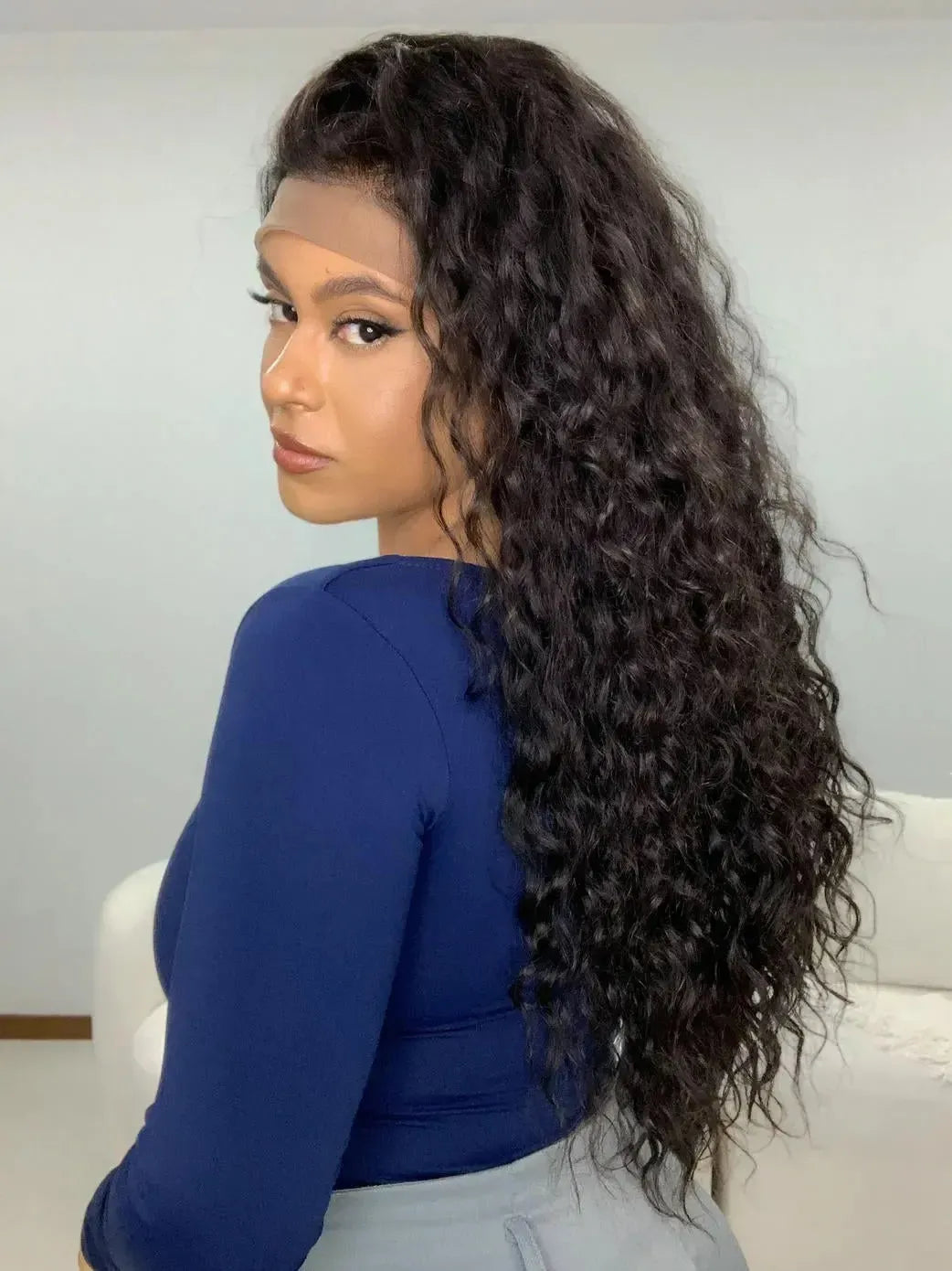 Lace Front Humana Cacheada Repartição Livre 13x4 Cristina