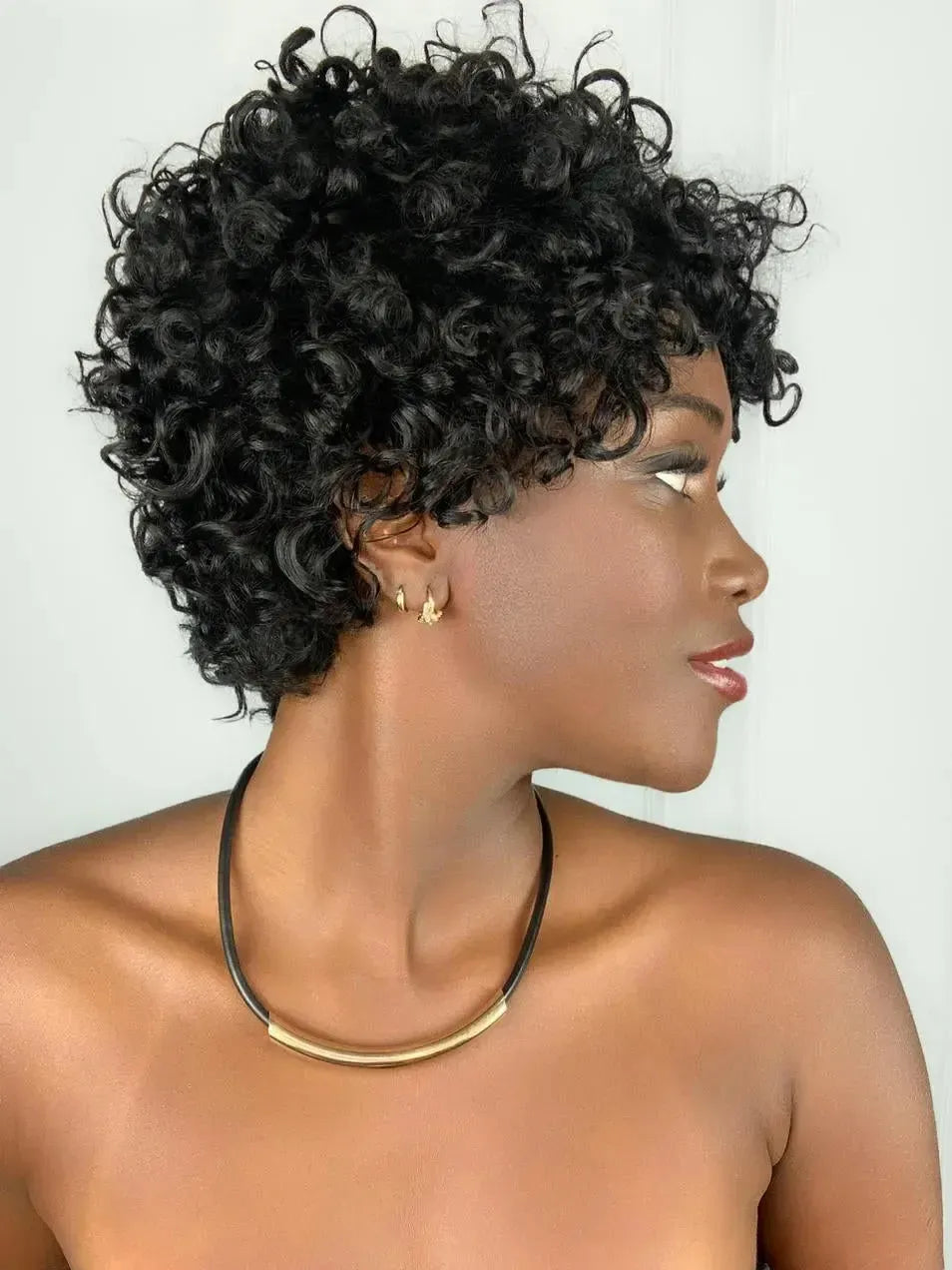 Peruca Humana Cacheada Fara Wig 1B