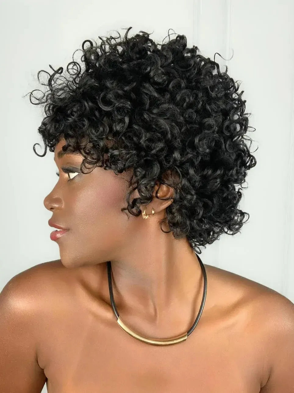 Peruca Humana Cacheada Fara Wig 1B
