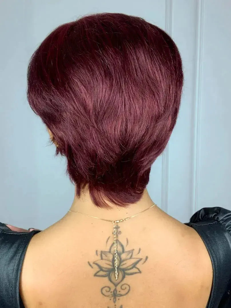 Peruca Humana Glória Vermelha 99J