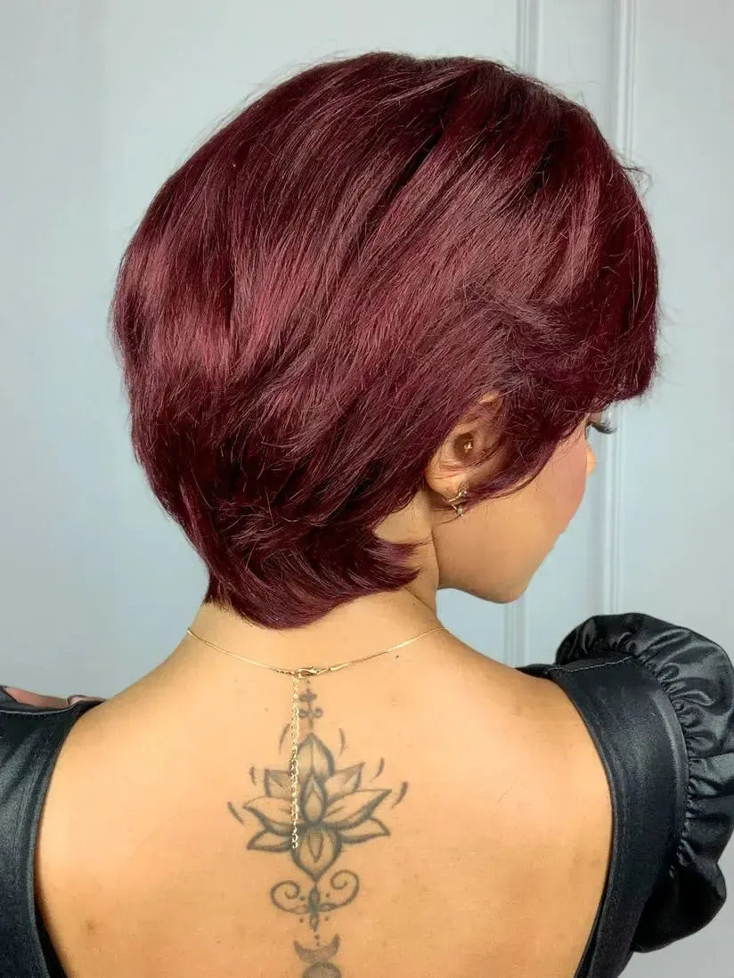 Peruca Humana Glória Vermelha 99J