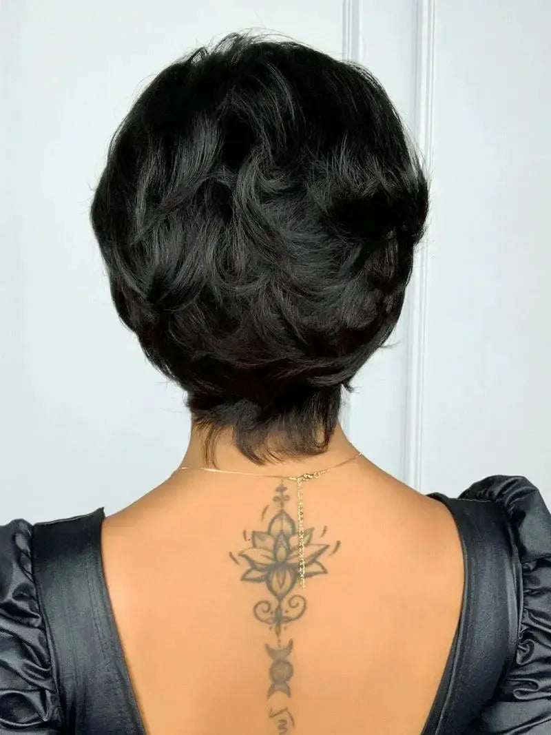 Peruca Wig Humana Iris Castanho Escuro