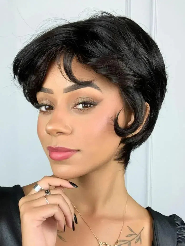 Peruca Wig Humana Iris Castanho Escuro
