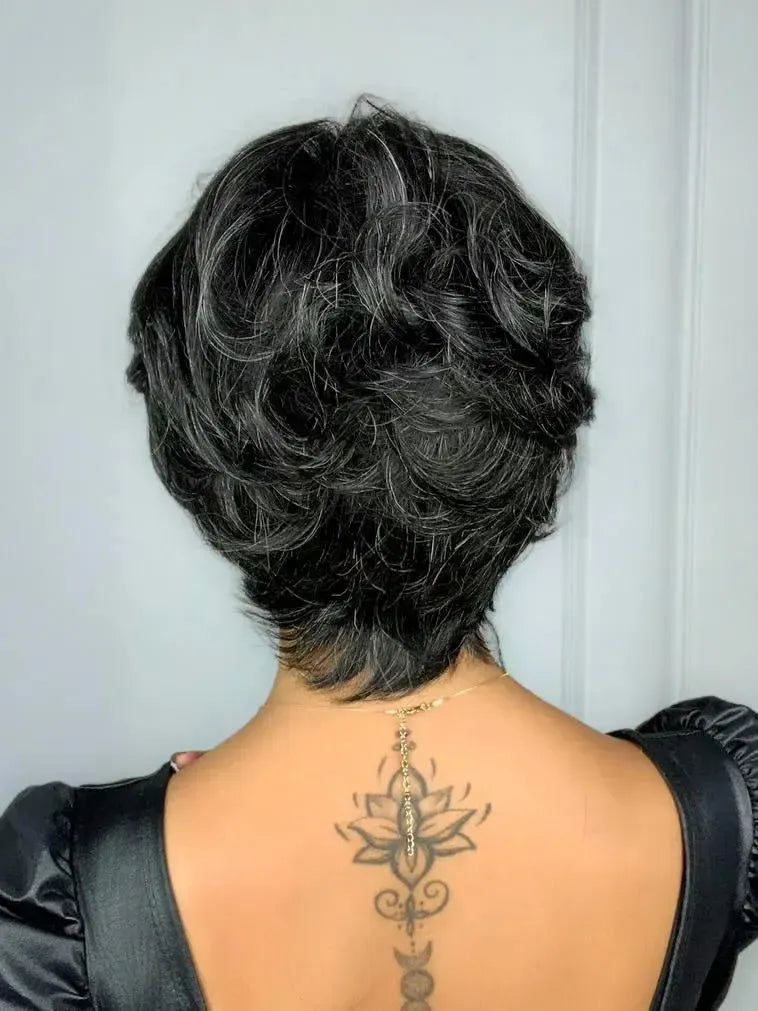 Peruca Wig Humana Iris Grisalha