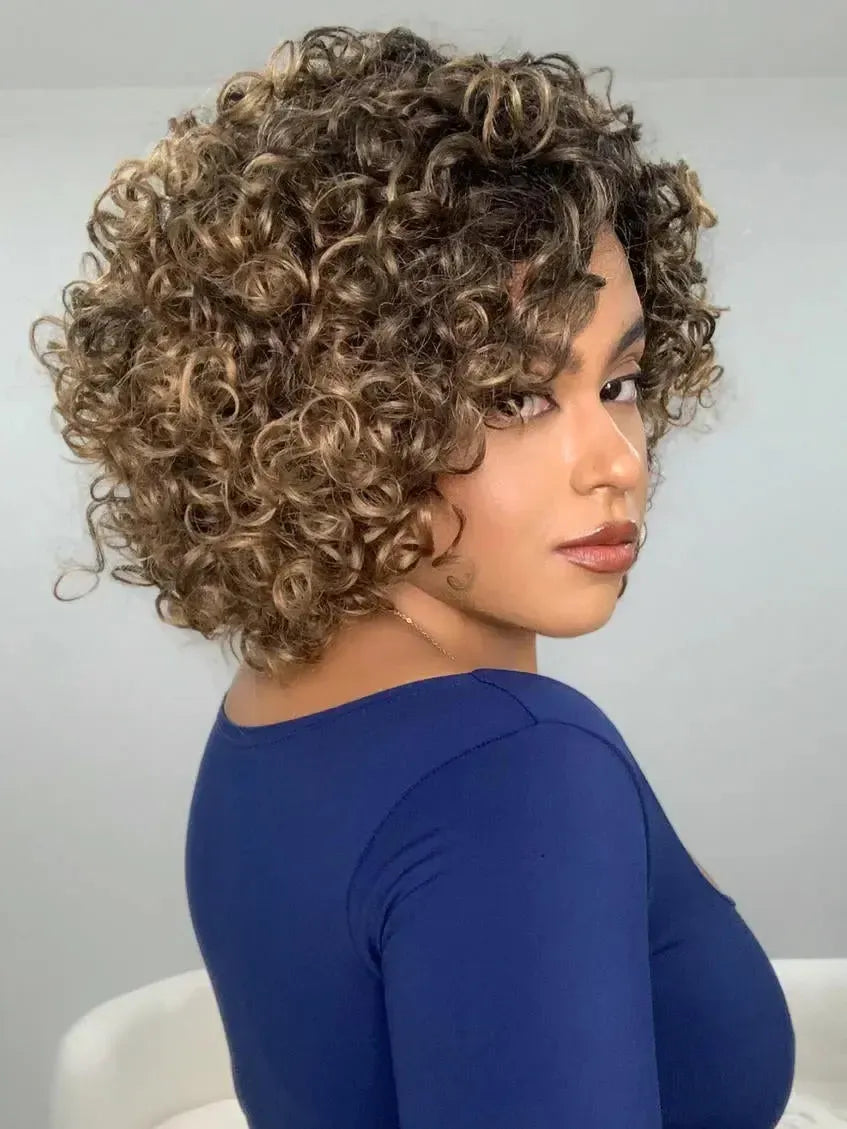 Wig Mila Castanho Loira 8/30 Cacheada