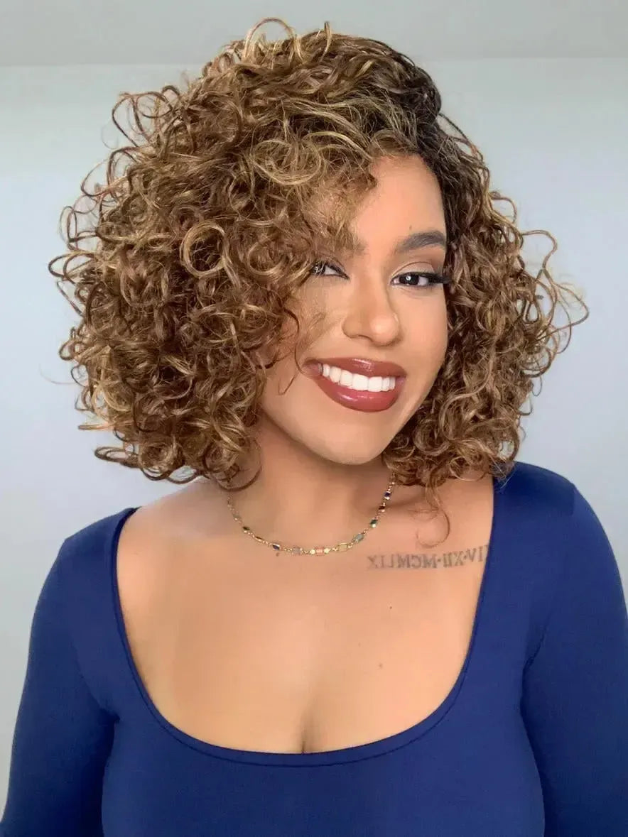 Wig Mila Castanho com Luzes 33/22 Cacheada